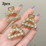 Pearl & Rhinestone - Claw Clips (Set of 3)
