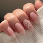 Pink Bows Medium  Nails Set