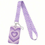 Purple Hearts Polyester Lanyard