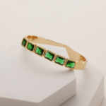 Emerald Cushion Cut Bangle