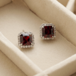 Ruby Cushion Studs
