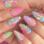 Neon Burst Medium Nails Set