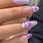 Purple Hearts Medium Nails Set